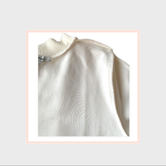 Kensie cream high neck stretchy loose bell sleeved tunic sweater. - Picture 8 of 8